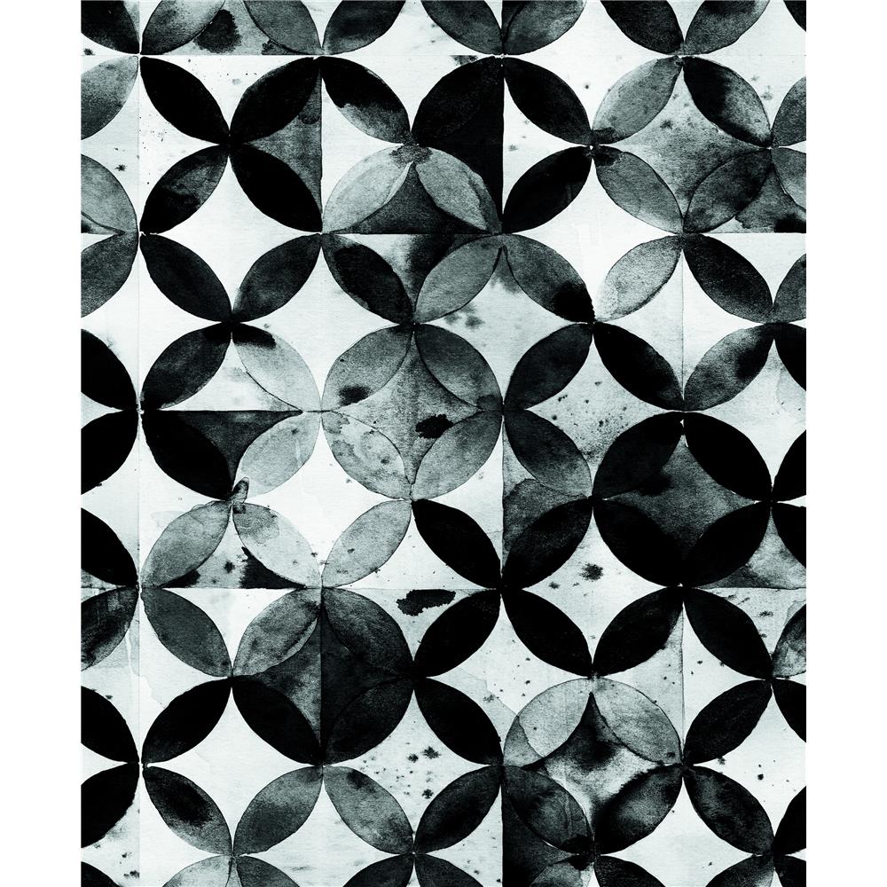 RoomMates by York RMK11353RL Paul Brent Moroccan Tile Peel & Stick Wallpaper In Black